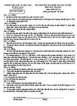Đề thi học sinh giỏi cấp huyện Sinh học lớp 8 (Có đáp án) - Năm học 2016-2017 - Phòng GD & ĐT Tiền Hải